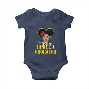 Pretty Black and Educated Baby Onesie I Am The Strong Afro Queen TS01 Navy Print Your Wear