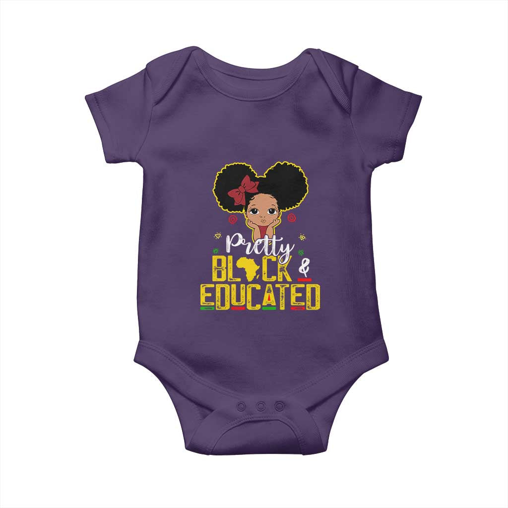 Pretty Black and Educated Baby Onesie I Am The Strong Afro Queen TS01 Purple Print Your Wear