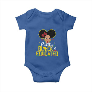 Pretty Black and Educated Baby Onesie I Am The Strong Afro Queen TS01 Royal Blue Print Your Wear