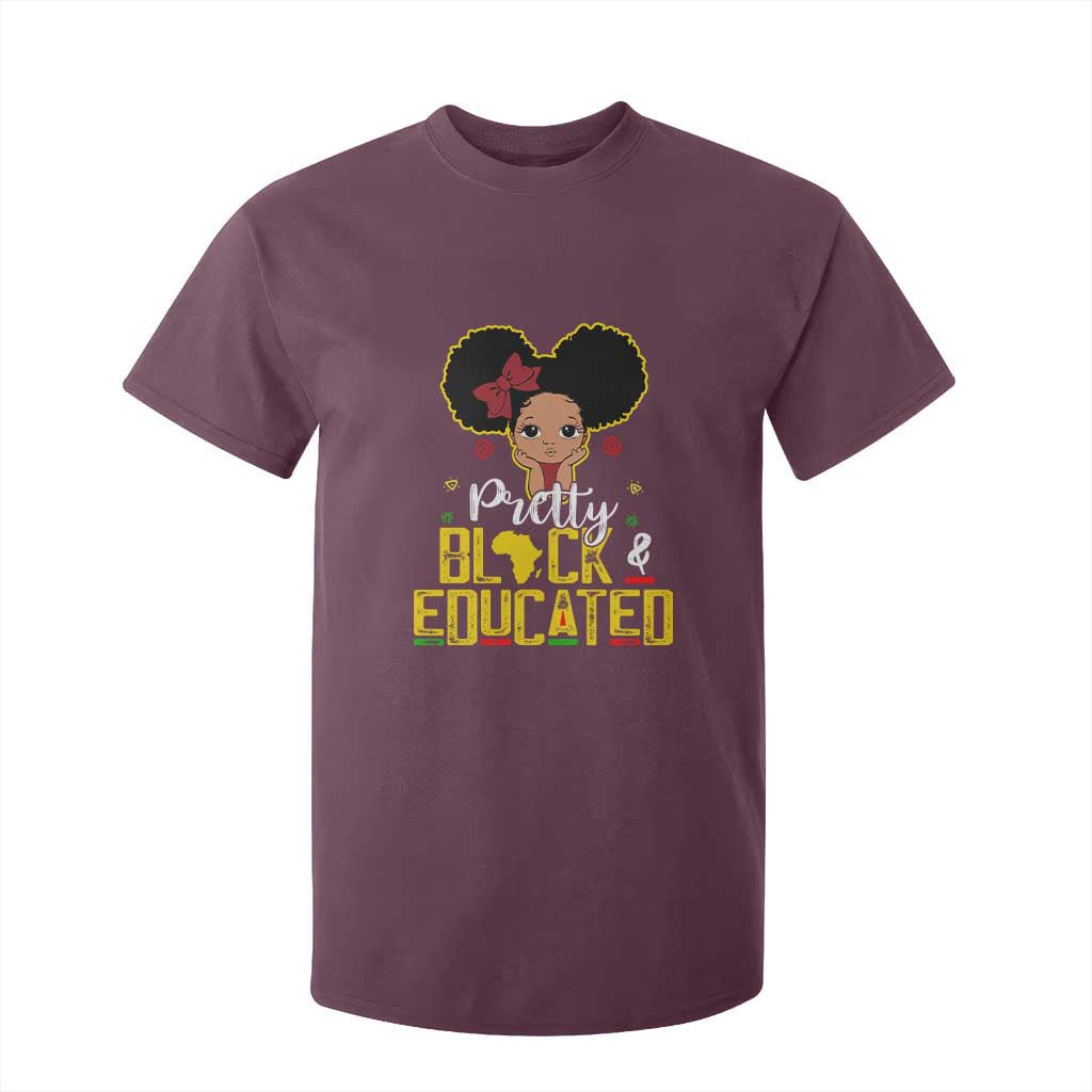 Pretty Black and Educated T Shirt For Kid I Am The Strong Afro Queen TS01 Maroon Print Your Wear