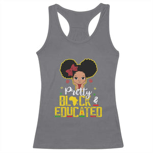 Pretty Black and Educated Racerback Tank Top I Am The Strong Afro Queen TS01 Charcoal Print Your Wear