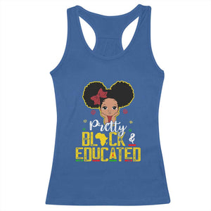 Pretty Black and Educated Racerback Tank Top I Am The Strong Afro Queen TS01 Royal Blue Print Your Wear
