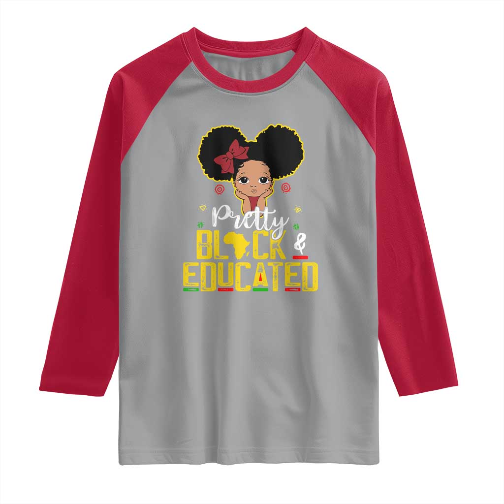 Pretty Black and Educated Raglan Shirt I Am The Strong Afro Queen TS01 Sport Gray Red Print Your Wear