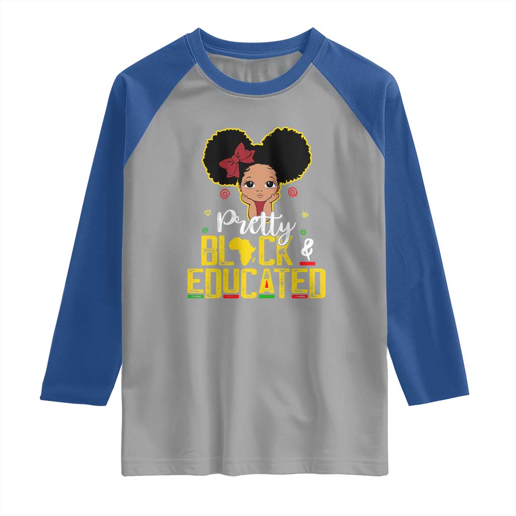 Pretty Black and Educated Raglan Shirt I Am The Strong Afro Queen TS01 Sport Gray Royal Print Your Wear