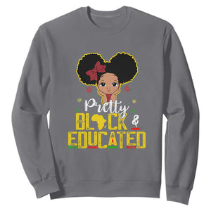 Pretty Black and Educated I Am The Strong Afro Queen Sweatshirt TS01 Charcoal Printyourwear