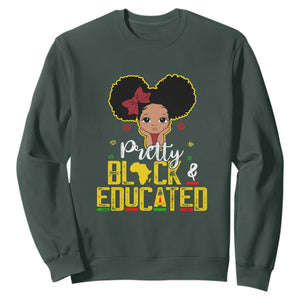 Pretty Black and Educated I Am The Strong Afro Queen Sweatshirt TS01 Dark Forest Green Printyourwear