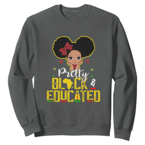 Pretty Black and Educated I Am The Strong Afro Queen Sweatshirt TS01 Dark Heather Printyourwear