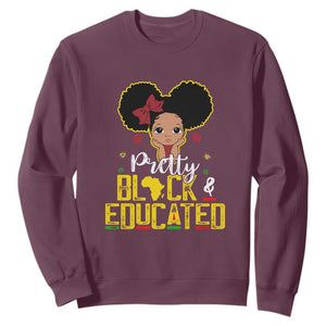 Pretty Black and Educated I Am The Strong Afro Queen Sweatshirt TS01 Maroon Printyourwear