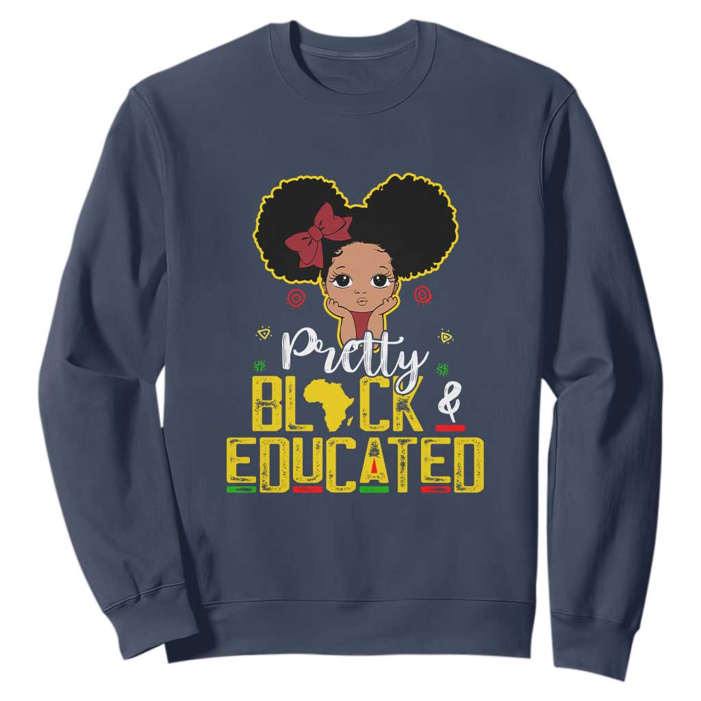Pretty Black and Educated I Am The Strong Afro Queen Sweatshirt TS01 Navy Printyourwear