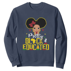 Pretty Black and Educated I Am The Strong Afro Queen Sweatshirt TS01 Navy Printyourwear