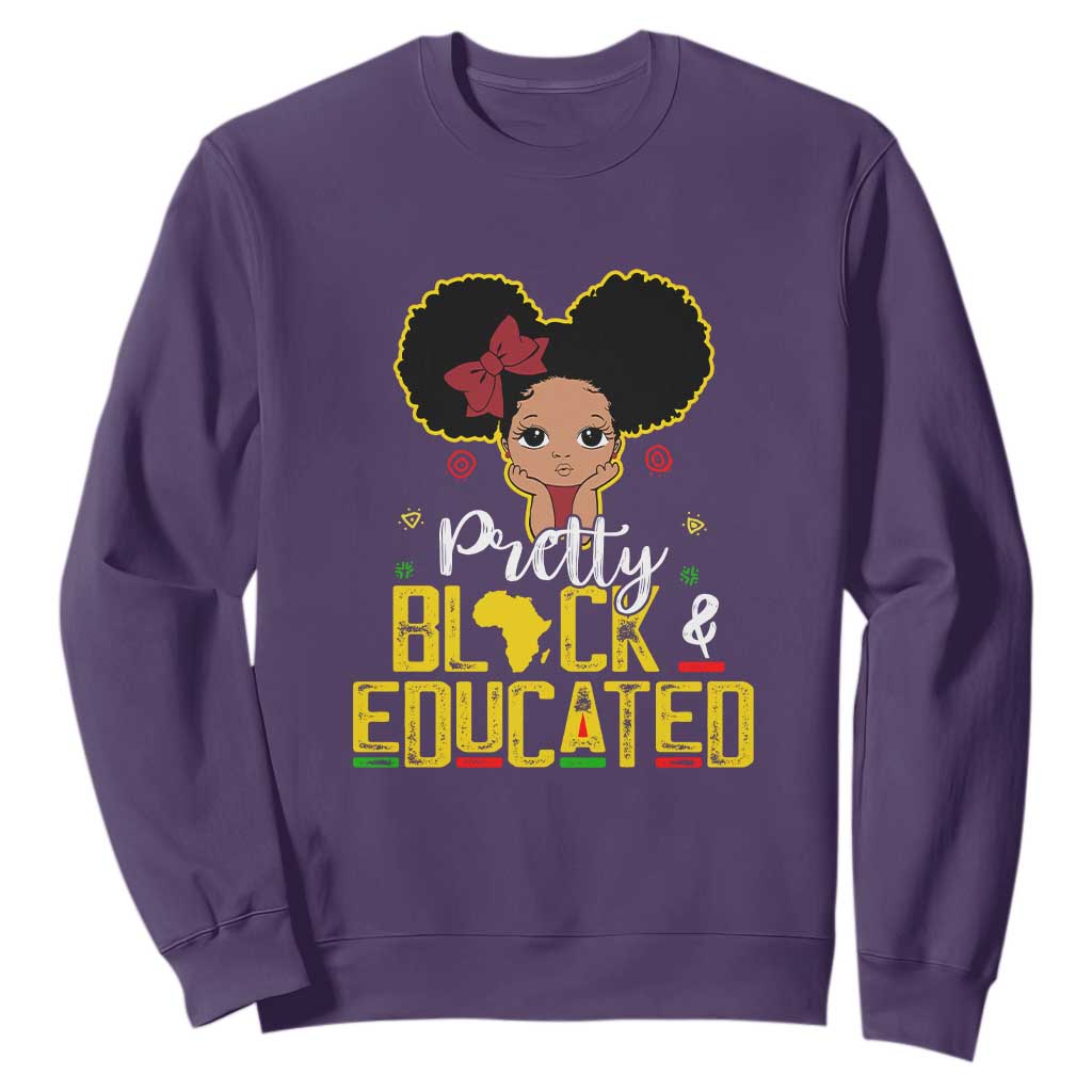 Pretty Black and Educated I Am The Strong Afro Queen Sweatshirt TS01 Purple Printyourwear