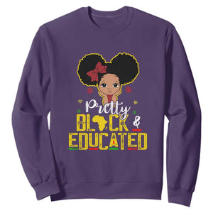 Pretty Black and Educated I Am The Strong Afro Queen Sweatshirt TS01 Purple Printyourwear