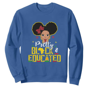 Pretty Black and Educated I Am The Strong Afro Queen Sweatshirt TS01 Royal Blue Printyourwear