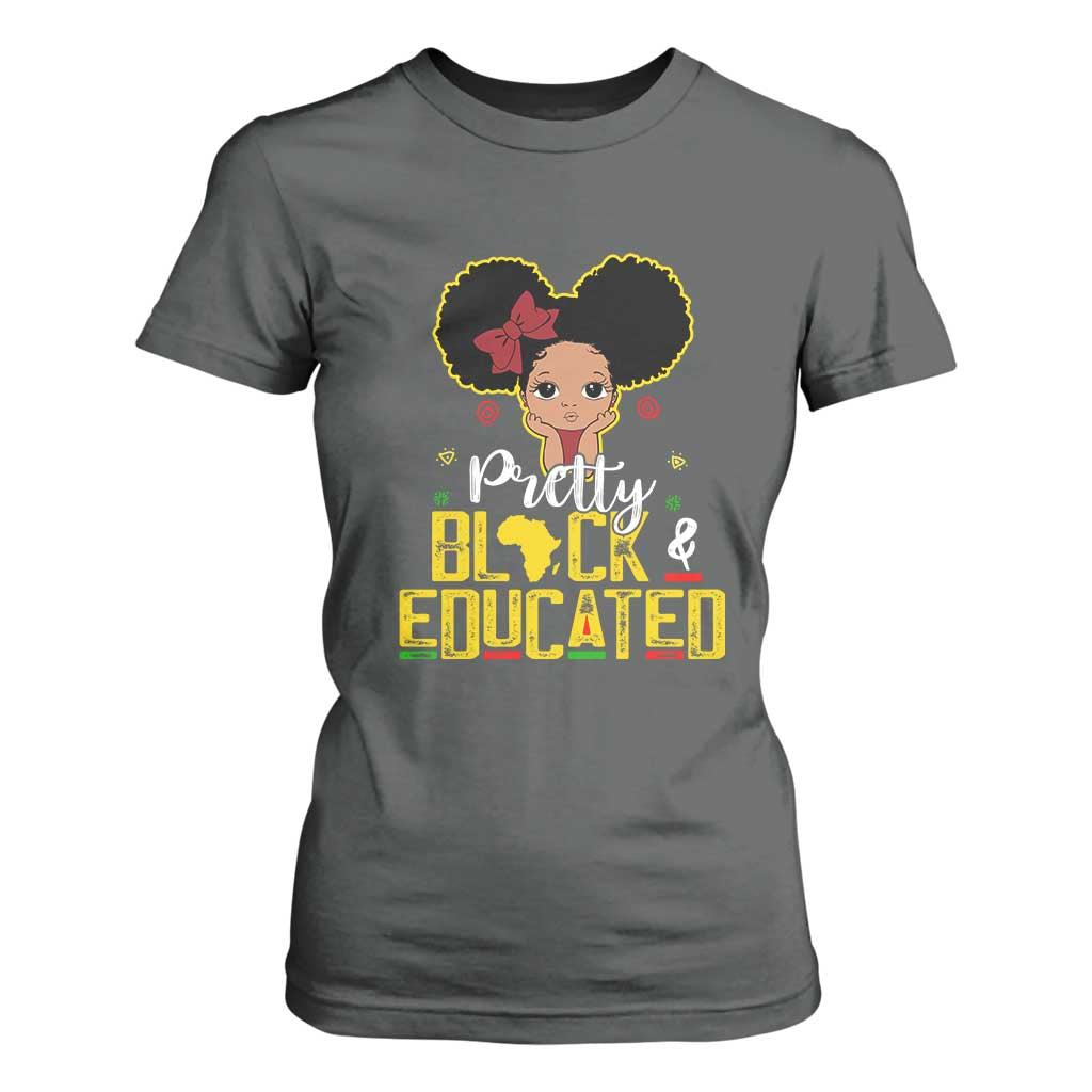 Pretty Black and Educated T Shirt For Women I Am The Strong Afro Queen TS01 Dark Heather Print Your Wear