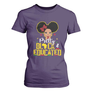Pretty Black and Educated T Shirt For Women I Am The Strong Afro Queen TS01 Purple Print Your Wear