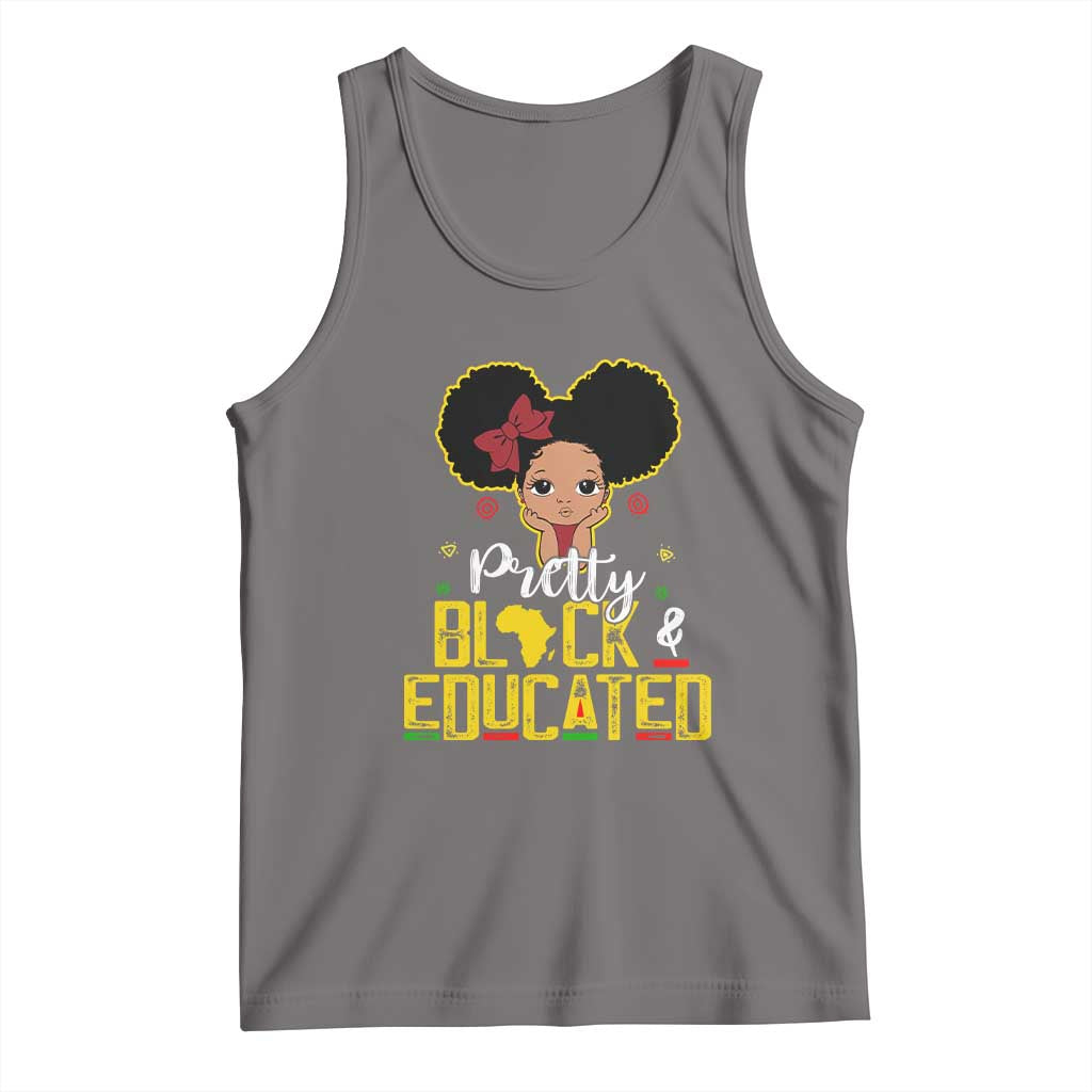 Pretty Black and Educated Tank Top I Am The Strong Afro Queen TS01 Deep Heather Print Your Wear