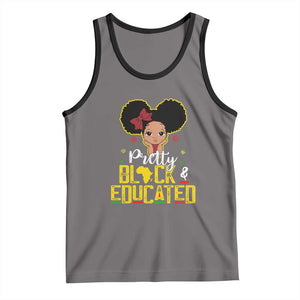 Pretty Black and Educated Tank Top I Am The Strong Afro Queen TS01 Deep Heather Black Print Your Wear