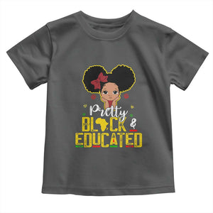 Pretty Black and Educated Toddler T Shirt I Am The Strong Afro Queen TS01 Dark Heather Print Your Wear