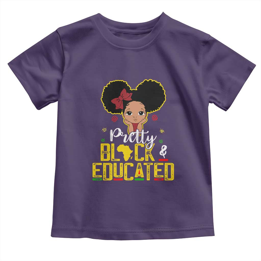 Pretty Black and Educated Toddler T Shirt I Am The Strong Afro Queen TS01 Purple Print Your Wear