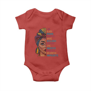 Black Woman Baby Onesie Beautiful Magic Intelligent Resilient Love African American Pride TS01 Red Print Your Wear