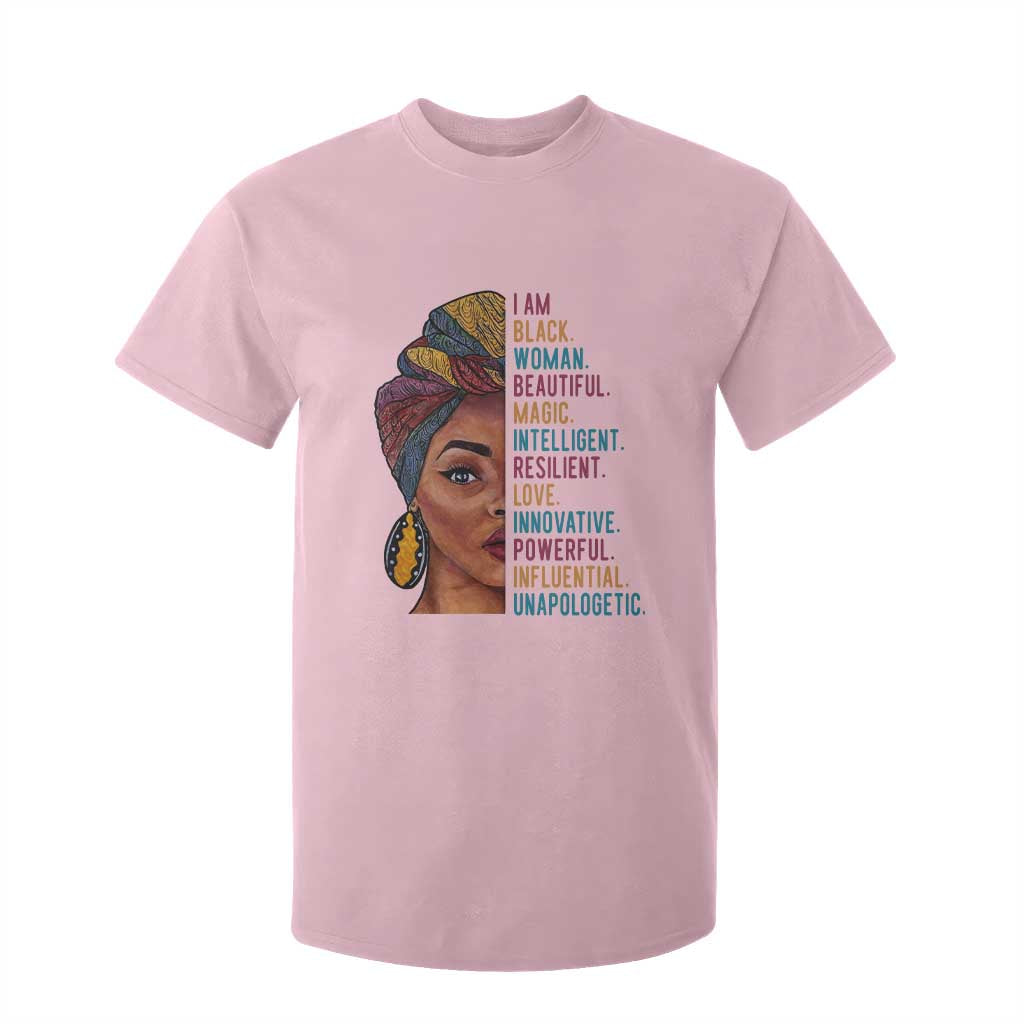 Black Woman T Shirt For Kid Beautiful Magic Intelligent Resilient Love African American Pride TS01 Light Pink Print Your Wear