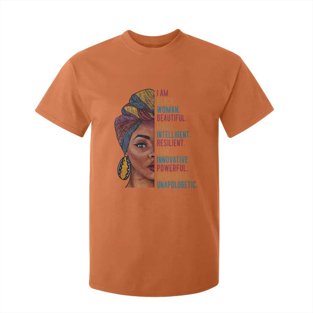 Black Woman T Shirt For Kid Beautiful Magic Intelligent Resilient Love African American Pride TS01 Orange Print Your Wear