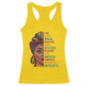Black Woman Racerback Tank Top Beautiful Magic Intelligent Resilient Love African American Pride TS01 Daisy Print Your Wear