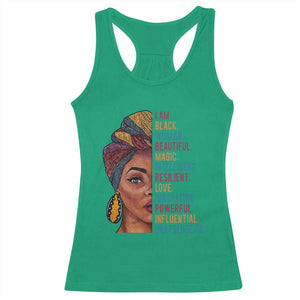 Black Woman Racerback Tank Top Beautiful Magic Intelligent Resilient Love African American Pride TS01 Irish Green Print Your Wear