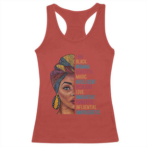 Black Woman Racerback Tank Top Beautiful Magic Intelligent Resilient Love African American Pride TS01 Red Print Your Wear