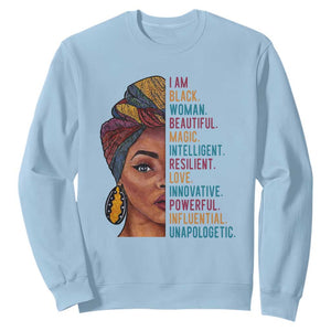 Afro Woman Sweatshirt Beautiful Magic TS01 Light Blue Printyourwear