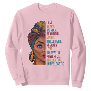 Afro Woman Sweatshirt Beautiful Magic TS01 Light Pink Printyourwear