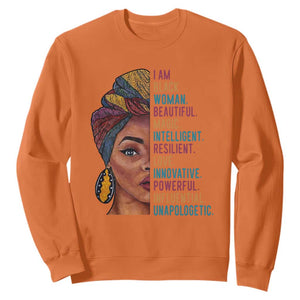 Afro Woman Sweatshirt Beautiful Magic TS01 Orange Printyourwear