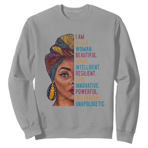 Afro Woman Sweatshirt Beautiful Magic TS01 Sport Gray Printyourwear