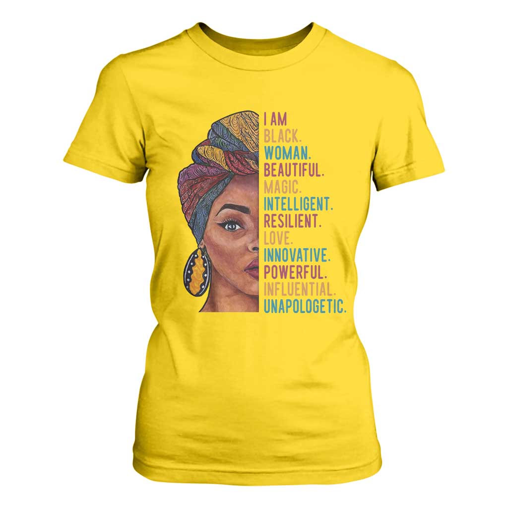 Black Woman T Shirt For Women Beautiful Magic Intelligent Resilient Love African American Pride TS01 Daisy Print Your Wear