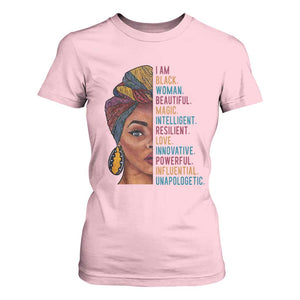 Black Woman T Shirt For Women Beautiful Magic Intelligent Resilient Love African American Pride TS01 Light Pink Print Your Wear