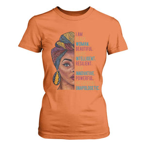 Black Woman T Shirt For Women Beautiful Magic Intelligent Resilient Love African American Pride TS01 Orange Print Your Wear
