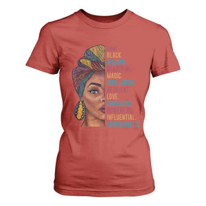 Black Woman T Shirt For Women Beautiful Magic Intelligent Resilient Love African American Pride TS01 Red Print Your Wear