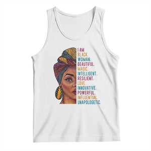 Black Woman Tank Top Beautiful Magic Intelligent Resilient Love African American Pride TS01 White Print Your Wear