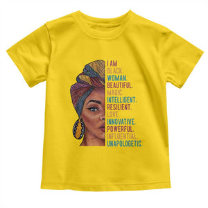 Black Woman Toddler T Shirt Beautiful Magic Intelligent Resilient Love African American Pride TS01 Daisy Print Your Wear