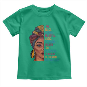 Black Woman Toddler T Shirt Beautiful Magic Intelligent Resilient Love African American Pride TS01 Irish Green Print Your Wear
