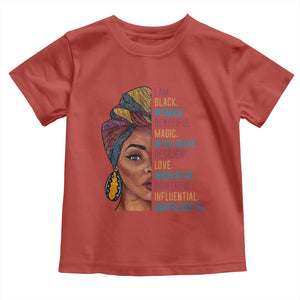 Black Woman Toddler T Shirt Beautiful Magic Intelligent Resilient Love African American Pride TS01 Red Print Your Wear
