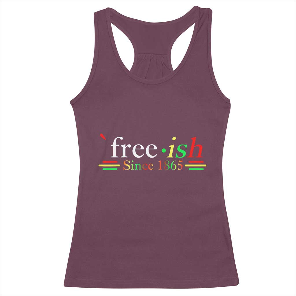 Free-ish Since 1865 Racerback Tank Top Juneteenth Freedom Emancipation Black History TS01 Maroon Print Your Wear