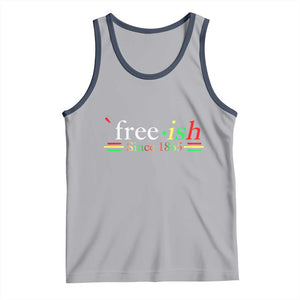 Free-ish Since 1865 Tank Top Juneteenth Freedom Emancipation Black History TS01 Athletic Heather Navy Print Your Wear
