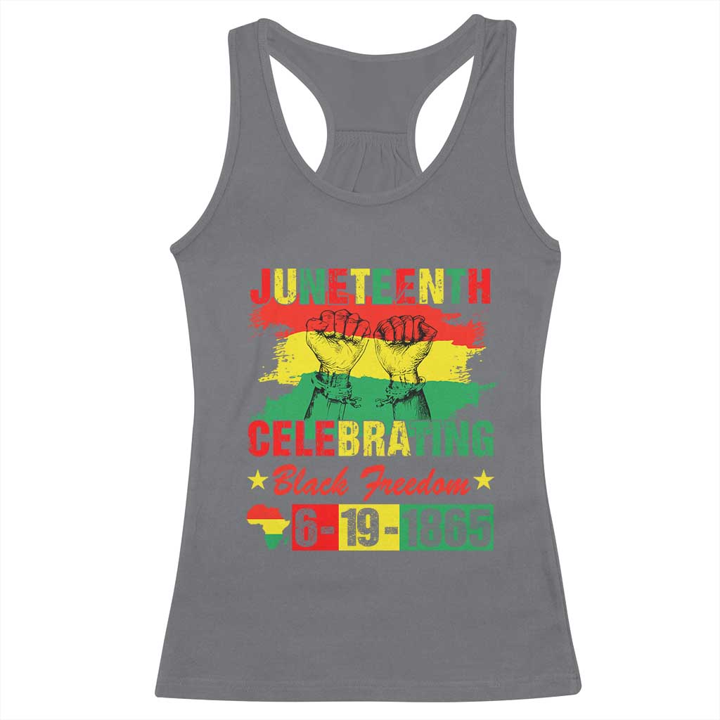 Juneteenth 1865 Racerback Tank Top Celebrating Black Freedom June 19th African American TS01 Charcoal Print Your Wear