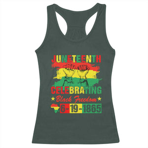 Juneteenth 1865 Racerback Tank Top Celebrating Black Freedom June 19th African American TS01 Dark Forest Green Print Your Wear