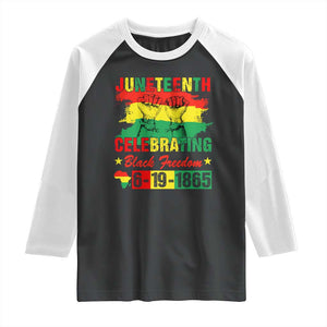 Juneteenth 1865 Raglan Shirt Celebrating Black Freedom June 19th African American TS01 Black White Print Your Wear