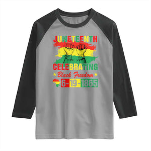Juneteenth 1865 Raglan Shirt Celebrating Black Freedom June 19th African American TS01 Sport Gray Black Print Your Wear