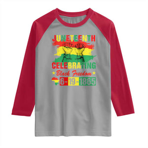 Juneteenth 1865 Raglan Shirt Celebrating Black Freedom June 19th African American TS01 Sport Gray Red Print Your Wear