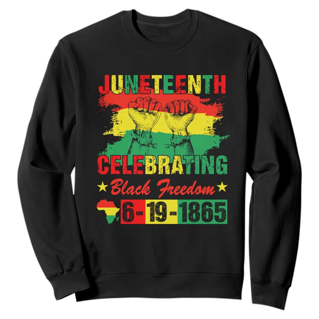Juneteenth Celebrating Black Freedom 1865 African American Sweatshirt TS01 Black Printyourwear