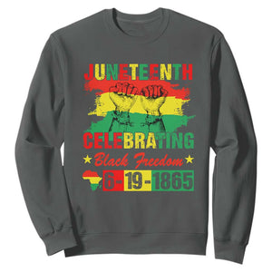Juneteenth Celebrating Black Freedom 1865 African American Sweatshirt TS01 Dark Heather Printyourwear